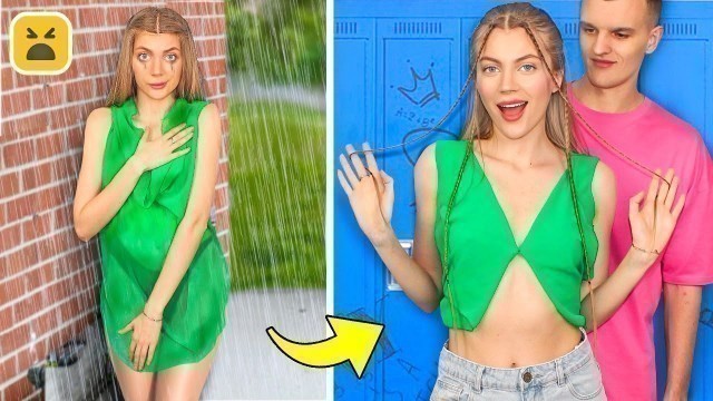 'CLOTHES HACKS TO BECOME POPULAR AT SCHOOL! School Supplies Ideas & DIY Outfit by Mariana ZD'