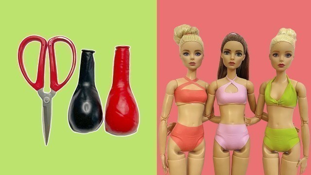 'Making Doll Clothes With Balloons #17 | 3 DIY Sexy Bikinis For Barbies No Sew No glue【2021】'