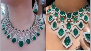 'Stunning Emerald Diamond Necklace Designs 2020||Chic Fashion||CF'