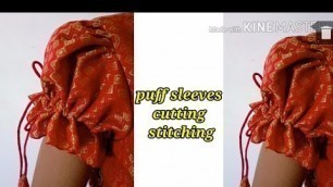 'puff sleeves cutting stitching in easy method .renuka fashion designer @learn with me jaya'