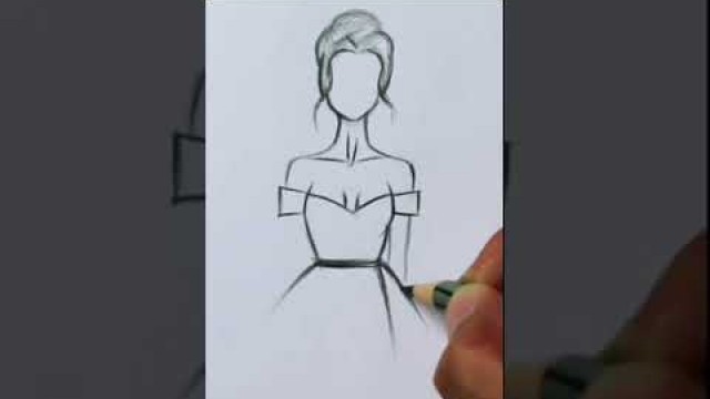 'How to draw a girl dress drawing Fashion Figure #shorts #art #drawing #shortsvideo #drawingsketch'