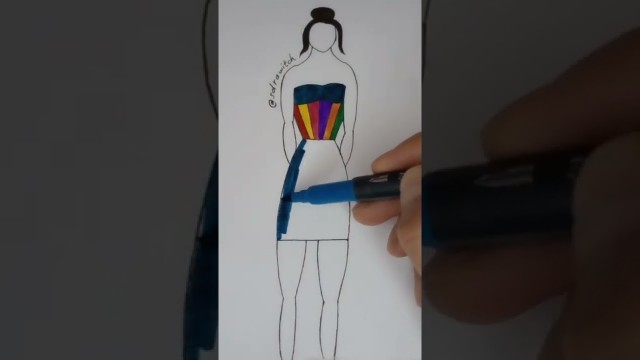 '#fashion #illustration #rainbow #model #satisfying #color #watercolor #brushpen #artist #drawing'