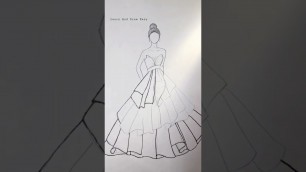 'Fashion Design Drawing ||Fashion Sketch ||Ruffal Gown|#shorts #fashion #fashionshow #youtube #viral'