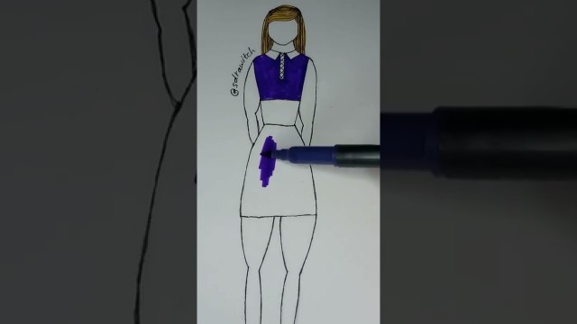 '#fashion #illustration #model #shorts #watercolor #brushpens #color #art #drawing #viral #trending'