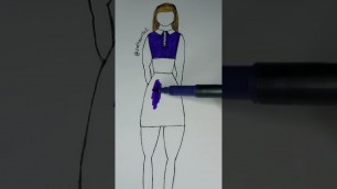 '#fashion #illustration #model #shorts #watercolor #brushpens #color #art #drawing #viral #trending'