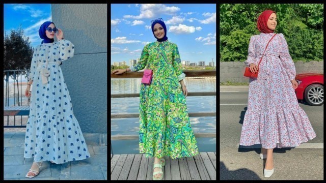 'Modest Summer Outfits New Hijab Style 2022 Modest Fashion Maxi Dress'