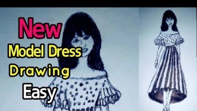 'Girl Drawing || How to Draw a Fashion Girl || Dress design model || Barbie...'