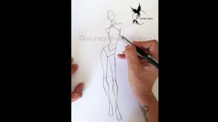 'Fashion figure quick sketch-Fashion sketch tutorial by ZEYNEP DENIZ'