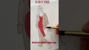 'Coloring the models after drawing | learn drawing  #shorts #fashiondrawing Fashion management |'