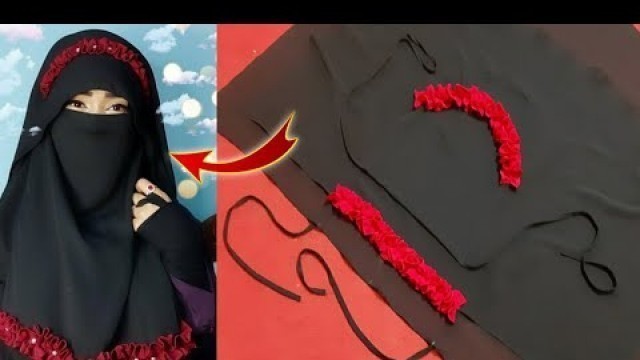 'Double Layer Crown Hijab Cutting Stitching In Hindi|| Butterfly Crown Hijab DIY/ Instant Hijab/Nikab'