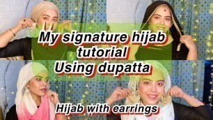 'HIJAB TUTORIAL USING DUPATTA | INNER CAP TUTORIAL | HIJAB STYLE FOR EARRINGS | EID SPECIAL'