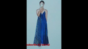 'fashion illustration speed drawing of a beautiful girl in a dress #shorts #shortsvideovirel'