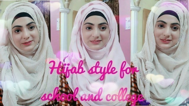 'Easy Hijab style for school and college /hijab clothes/ full front coverage!! 2018 Hijab with Sabha'