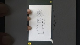 'Fashion model drawing in skirt'