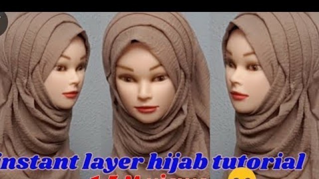 'Instant full layered hijab tutorial // very easy hijab style'