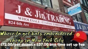 'Where to buy hats wholesale in bulk in New york and also where get them embroidered.'