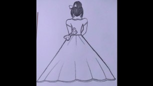 'How to Draw Girl a Fashion Girl || Dress design drawing model // Girl Drawing by Riyatube #Riyatube'