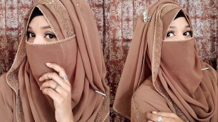 'Stylish  hijab and niqab tutorial with Abaya||Unique hijab and niqab style||Hijabi\'s Freedom'