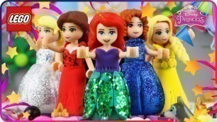 '♥ LEGO Disney Princess DRESS UP CHALLENGE New Legos Dresses for All Princesses'