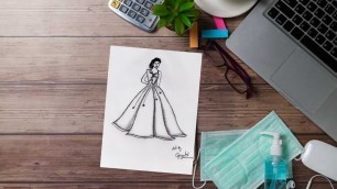 'Girl Drawing || How to Draw a Fashion Girl || Dress Design Drawing Model | Barbie drawing |'