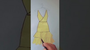 'How to draw summer stylish dress design #//drawing for beginner # fashion. #art. #satisfying.2022'