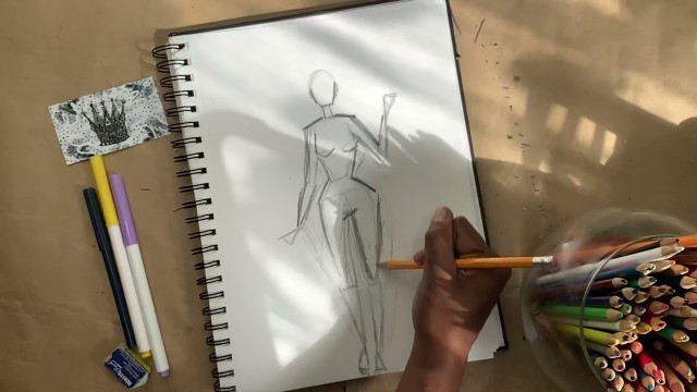 'Learn how to draw a Fashion Model! Sketch/ Colouring Art poster'