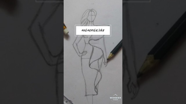 'drawing a fashion model.#shorts'