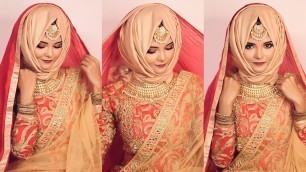 'Bridal hijab style | hijab tutorial'