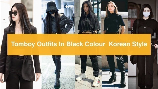 'Tomboy Outfits Ideas 2022 | Girly Tomboy Black Outfit Design | Korean Tomboy Outfit| Tomboy Fashion'