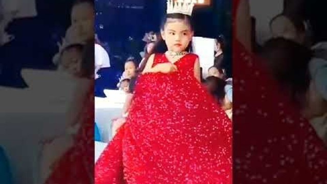 'Beautiful girl at a fashion show  |  kids fashion show #shorts #red'