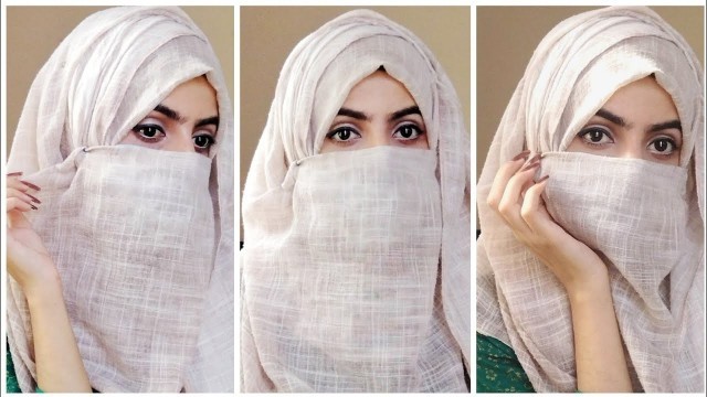 'Hijab style with Niqab 2021 | Full Coverage | Side layers Hijab Tutorial | Hijab Tutorial'