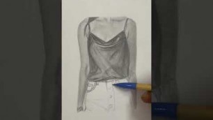 'How to draw clothes? #drawing #shorts #fabric #art #trending #howto #fashion #girl #model #artist'