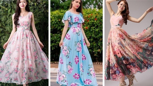 'Top 40 printed long frock designs  for a glam casual look'