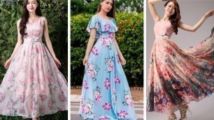 'Top 40 printed long frock designs  for a glam casual look'