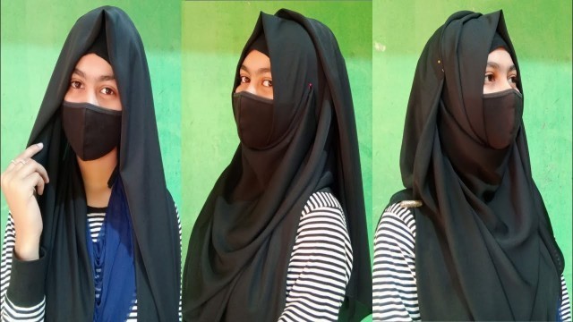 'Niqab tutorial!!My signature  University Look!!Hijab with niqab!! Full coverage Hijab tutorial'