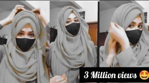 '1 Minute Hijab | instant Hijab tutorial | Hijab tutorial 2021 | Niqab style Hijab | Daily lifestyle'