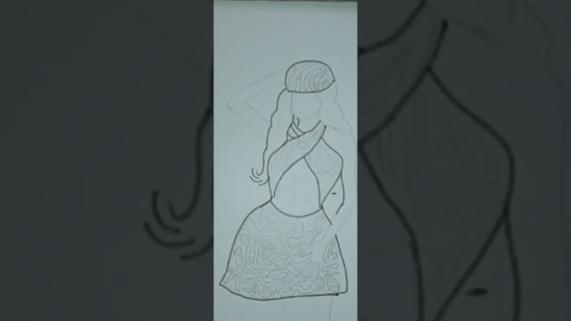 'How to draw girl dress #// drawing for beginners #fashion illustration #shorts #short'