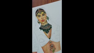 'fashion illustration Speed drawing of a Indian bride #shorts #shortsviral #shortsvideovirel'