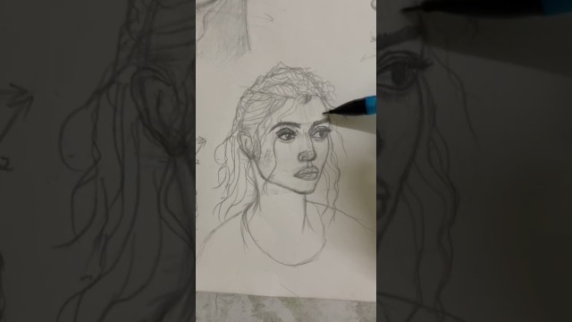 'Portrait art #shorts #howto #drawing #art #trending #beautiful #cute #girl #model #fashion #beauty'