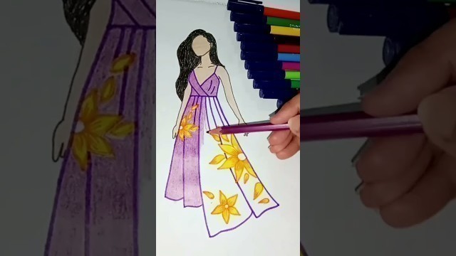 '#drawing #gown #gowndesigns #colors #colorpencils #colorpencildrawing #fashion #fashionmodel'