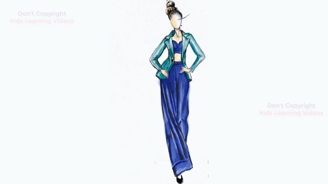 'How To Draw A Beautiful Girl Dress Easy Ideas | Sketch Fashion Model'