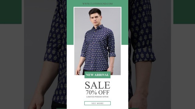 'Men’s Cotton Shirts Casual,Floral Printed Casual Shirt'