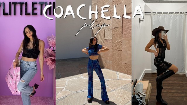 'COACHELLA PREP | my 2022 coachella outfits, last minute outfit planning, try-on, packing'