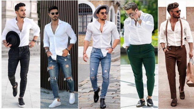 'Casual White Shirt Ideas For Mens 2021 | white shirt with jeans outfit | Men’s Fashion'