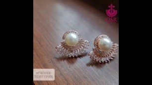 'ROSE GOLD DIAMOND JEWELLERY EARRING DESIGNER FASHION LIGHT WEIGHT OSR JEWELLERS 7838119986'