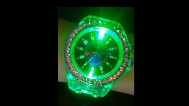 'New fashion LED geneva light watch best  for lighting & Sports new technology lighting watch#Short'