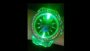 'New fashion LED geneva light watch best  for lighting & Sports new technology lighting watch#Short'