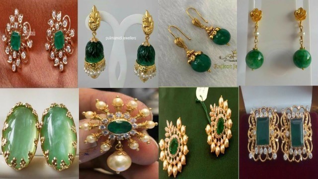 '22k gold earrings design for daily wear/ light weight jewellery collection/ fashion world'