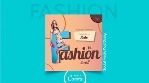 'How to Create Trendy Fashion Social Media Post Design in Canva - Canva Tutorials'