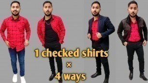 'how to style check shirt mens | flannel shirt outfit ideas|#shorts#checkshirts'